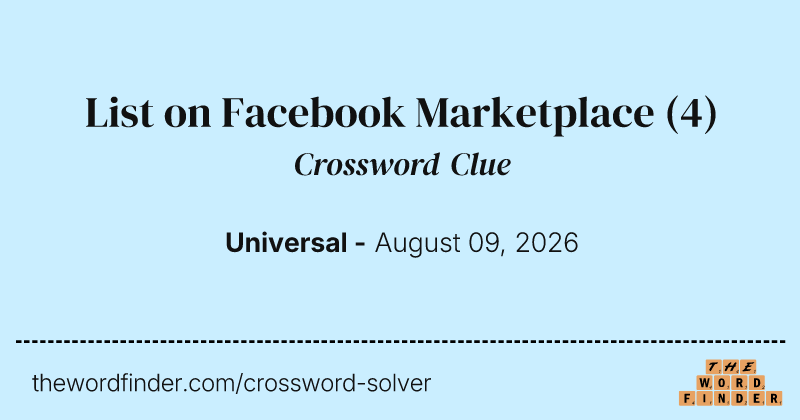List on Facebook Marketplace crossword clue image