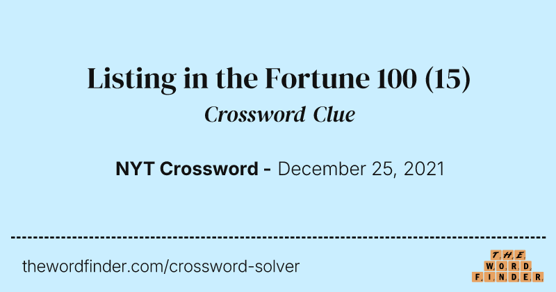 Listing in the Fortune 100 crossword clue image