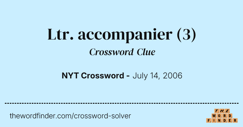 Ltr. accompanier crossword clue image