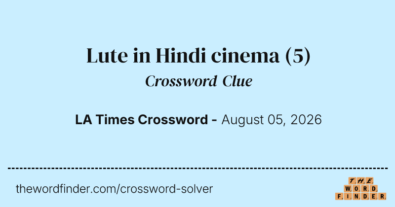 Lute in Hindi cinema crossword clue image