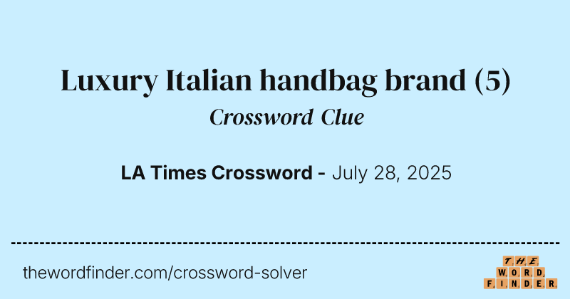Luxury Italian handbag brand crossword clue image