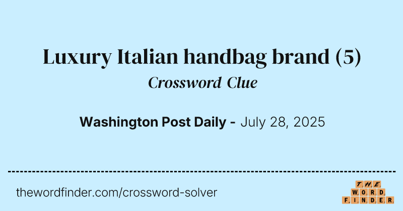 Luxury Italian handbag brand crossword clue image