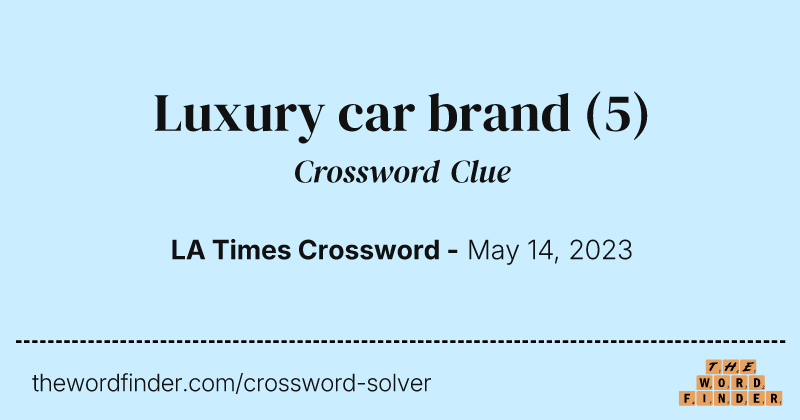 Luxury car brand crossword clue image