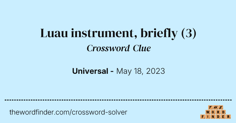 Luau instrument, briefly crossword clue image