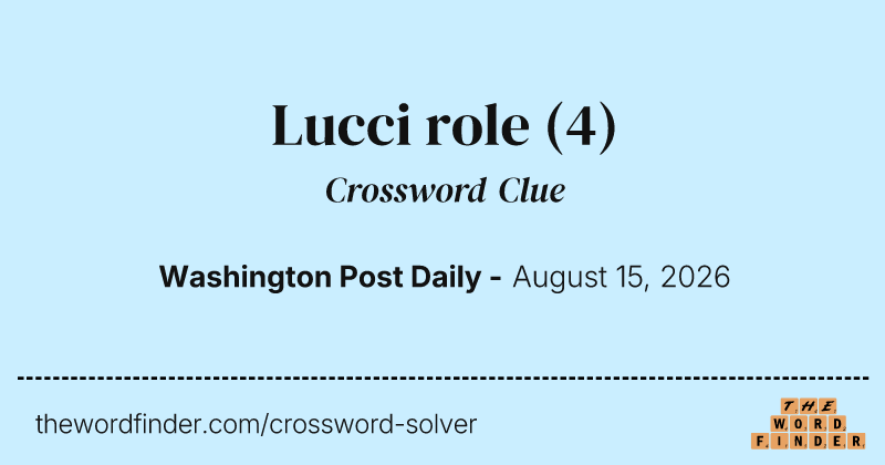 Lucci role crossword clue image