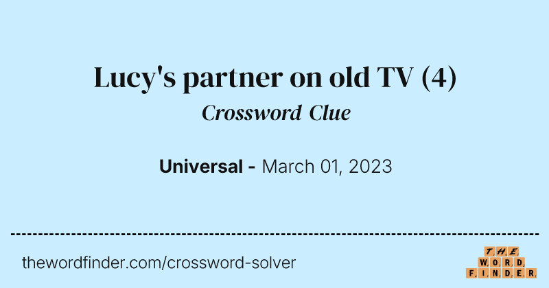 Lucy's partner on old TV crossword clue image