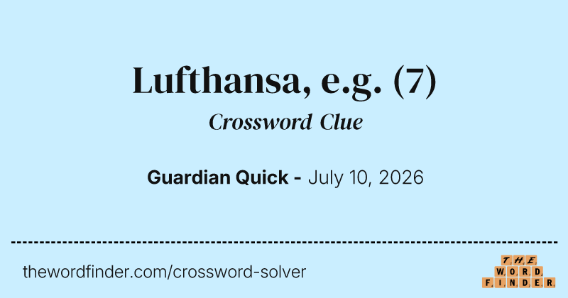 Lufthansa, e.g. crossword clue image