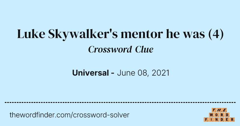 Luke Skywalker's mentor he was crossword clue image