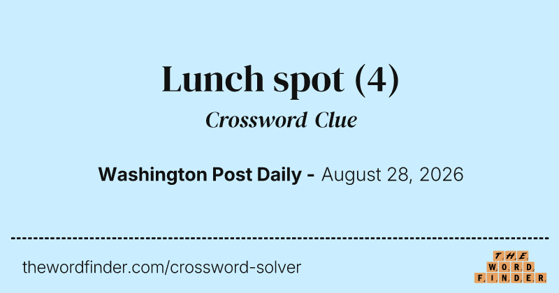 Lunch spot crossword clue image