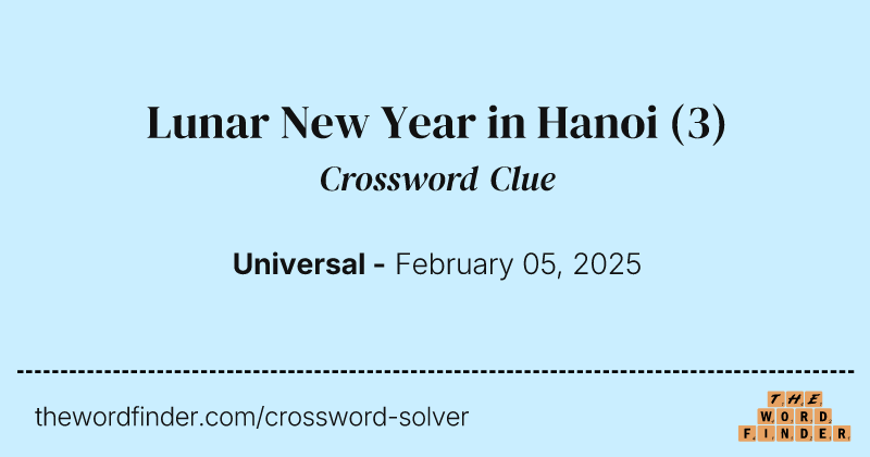 Lunar New Year in Hanoi crossword clue image