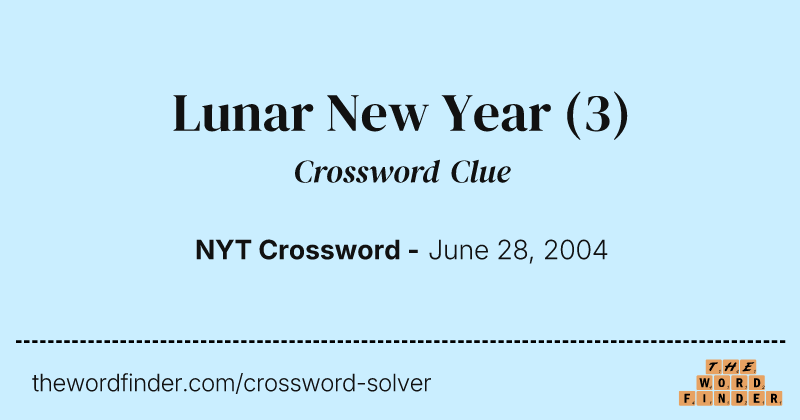 Lunar New Year crossword clue image