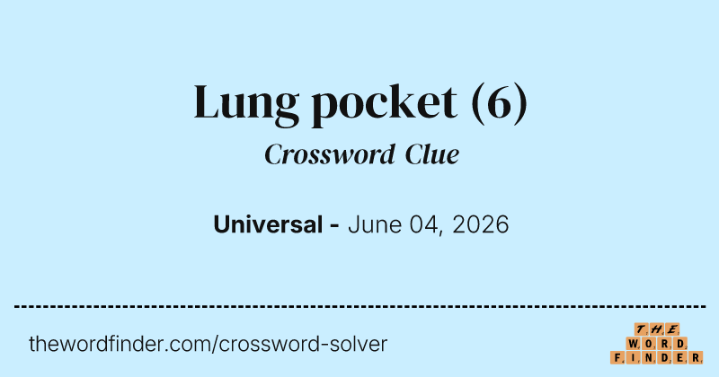 Lung pocket crossword clue image
