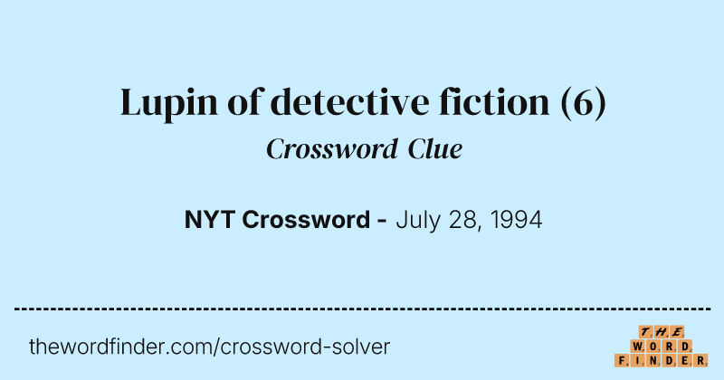 Lupin of detective fiction crossword clue image