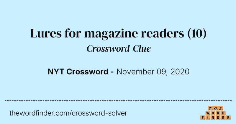 Lures for magazine readers crossword clue image