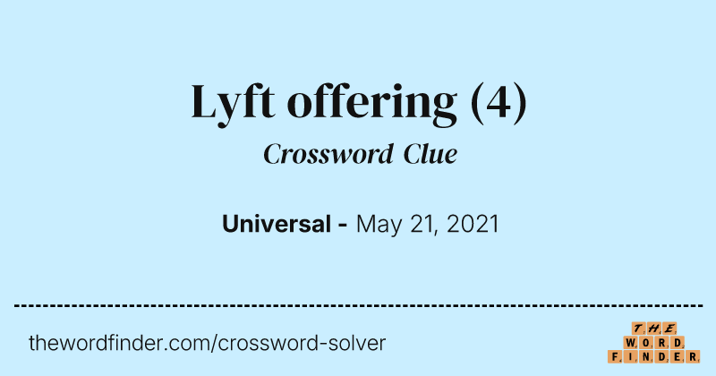 Lyft offering crossword clue image