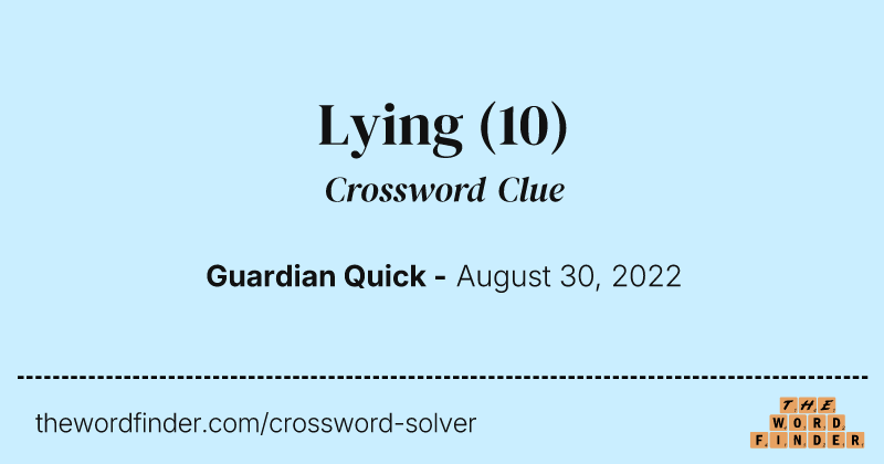 Lying crossword clue image