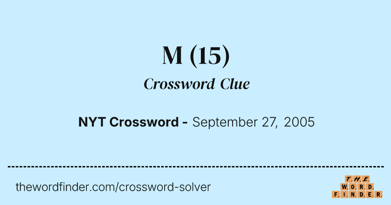 M crossword clue image