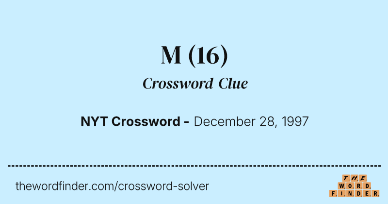 M crossword clue image