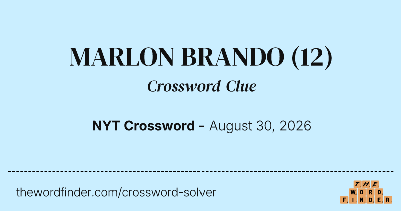 MARLON BRANDO crossword clue image