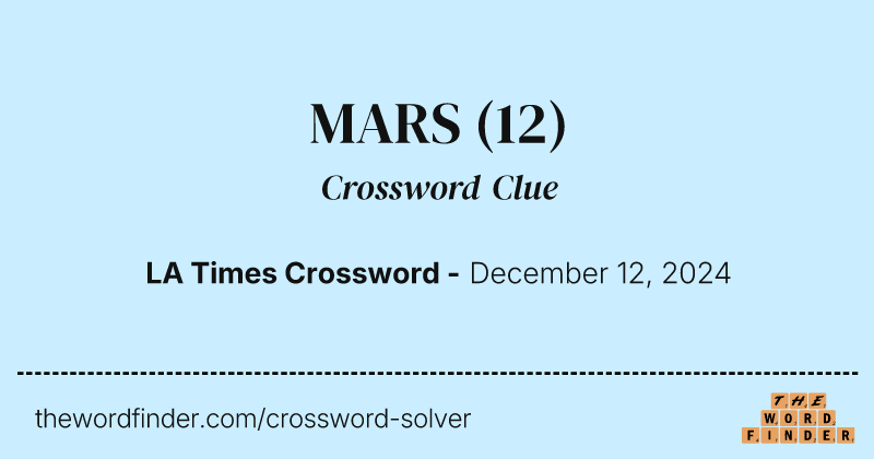 MARS crossword clue image