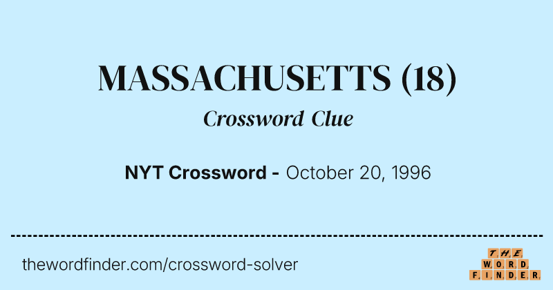 MASSACHUSETTS crossword clue image