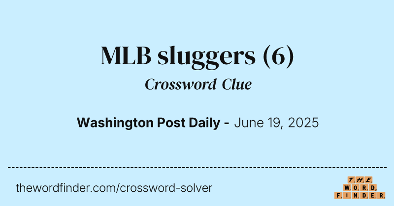 MLB sluggers crossword clue image