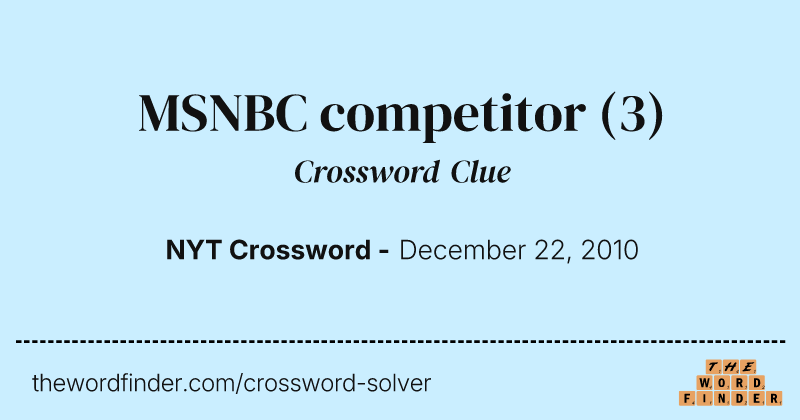 MSNBC competitor crossword clue image