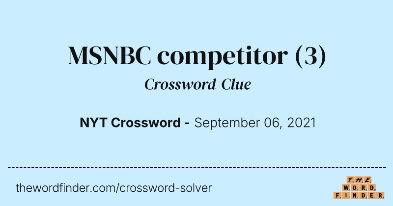 MSNBC competitor crossword clue image