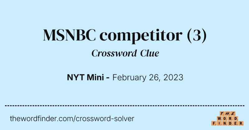 MSNBC competitor crossword clue image