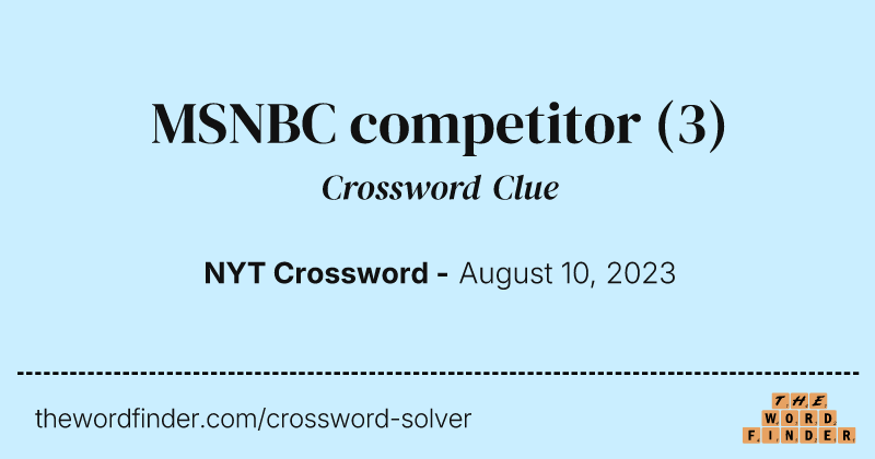MSNBC competitor crossword clue image