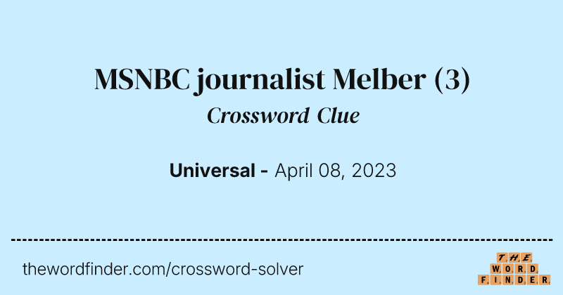 MSNBC journalist Melber crossword clue image
