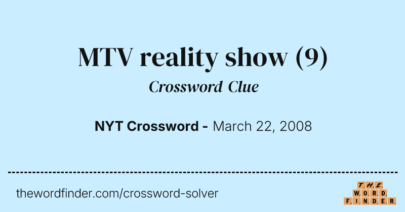 MTV reality show crossword clue image