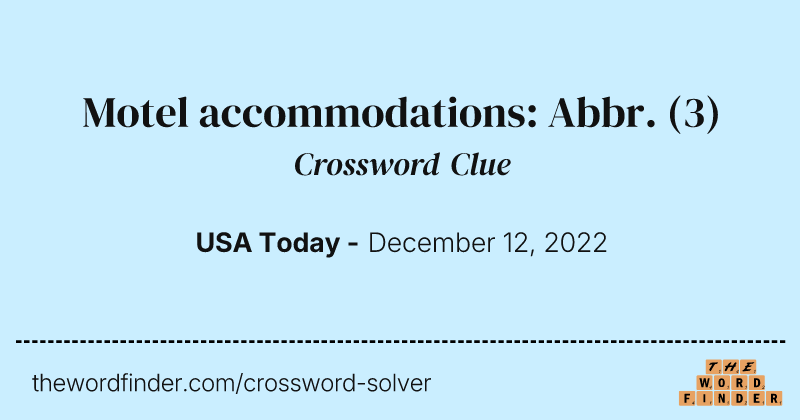 Motel accommodations: Abbr. crossword clue image