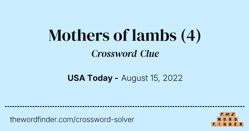 Mothers of lambs crossword clue image