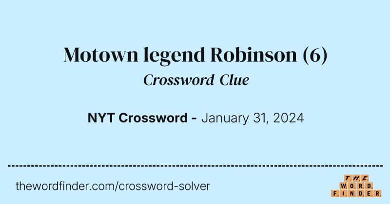 Motown legend Robinson crossword clue image