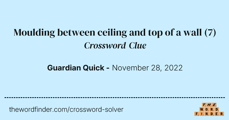 Moulding between ceiling and top of a wall crossword clue image