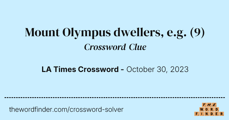 Mount Olympus dwellers, e.g. crossword clue image