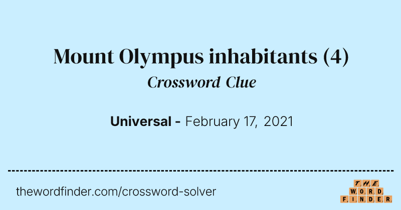 Mount Olympus inhabitants crossword clue image