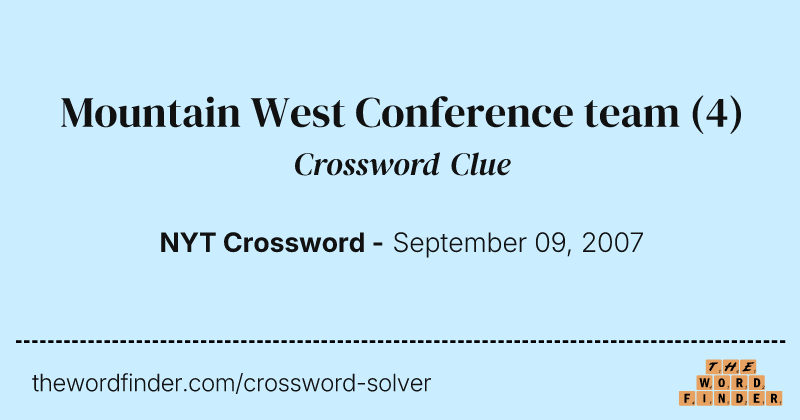Mountain West Conference team crossword clue image