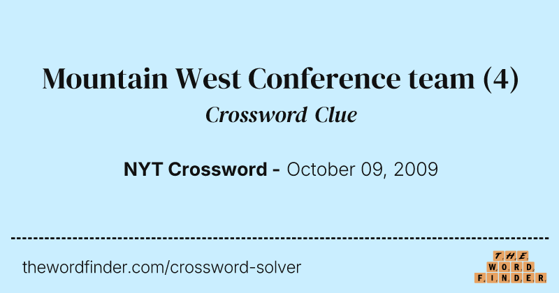 Mountain West Conference team crossword clue image