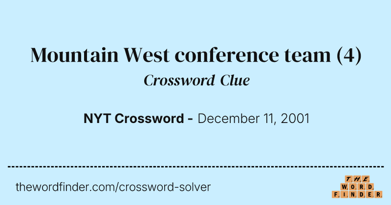 Mountain West conference team crossword clue image