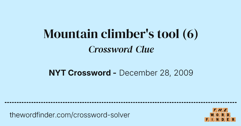 Mountain climber's tool crossword clue image