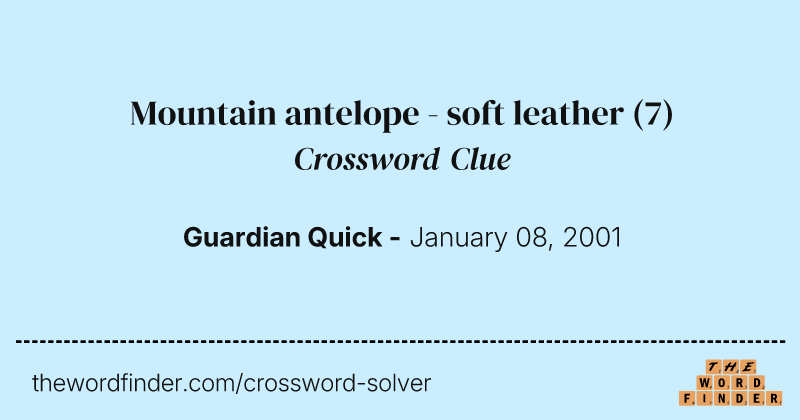 Mountain antelope - soft leather crossword clue image
