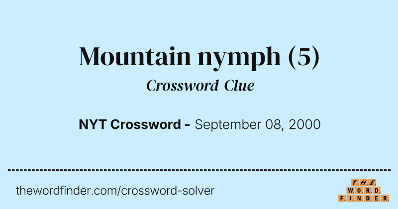 Mountain nymph crossword clue image