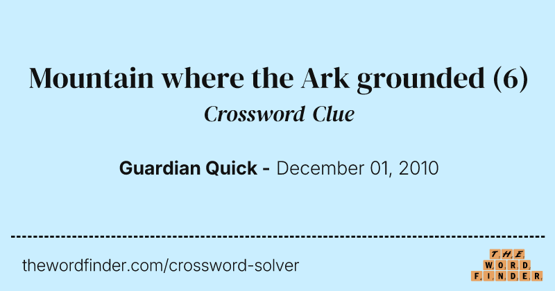 Mountain where the Ark grounded crossword clue image