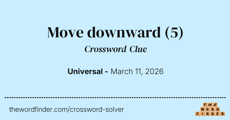 Move downward crossword clue image
