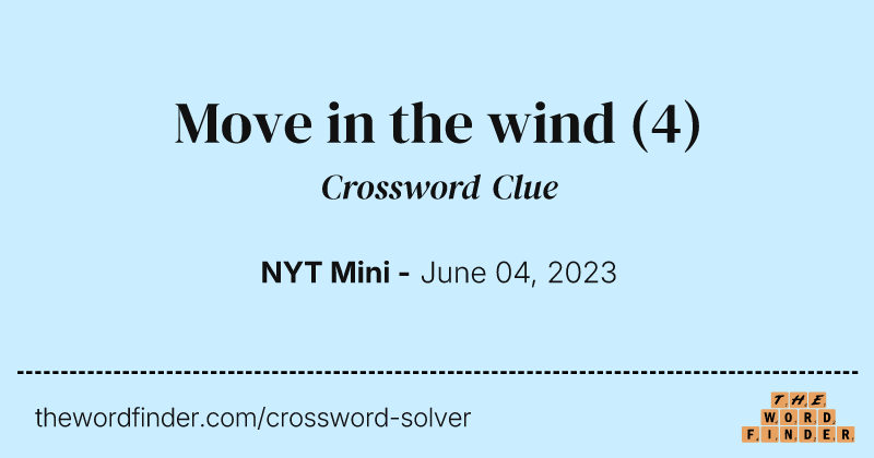 Move in the wind crossword clue image