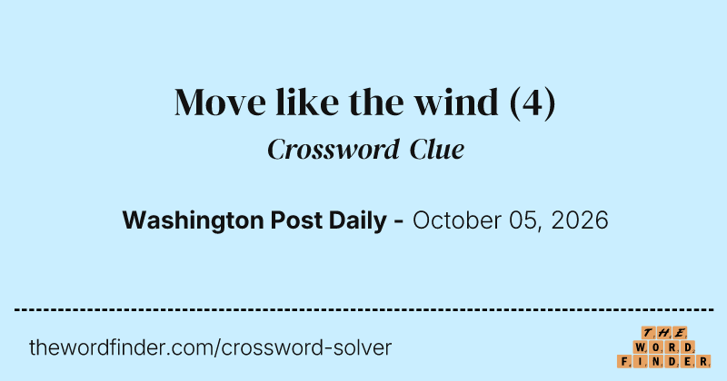Move like the wind crossword clue image