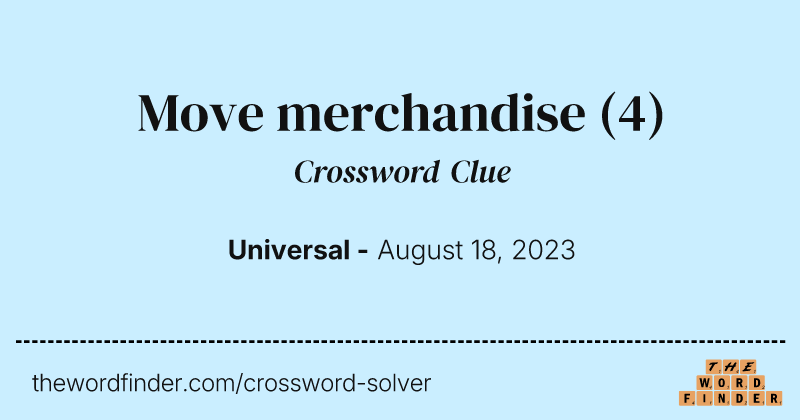 Move merchandise crossword clue image