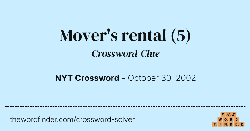 Mover's rental crossword clue image